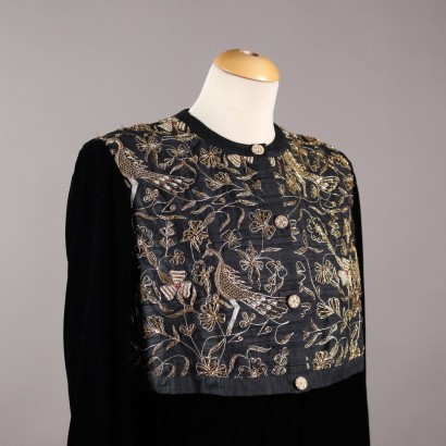 Vintage Dress with Gold Embroidery