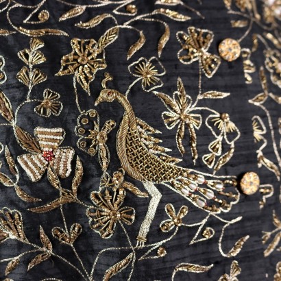 Vintage Dress with Gold Embroidery