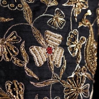 Vintage Dress with Gold Embroidery
