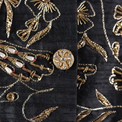 Vintage Dress with Gold Embroidery