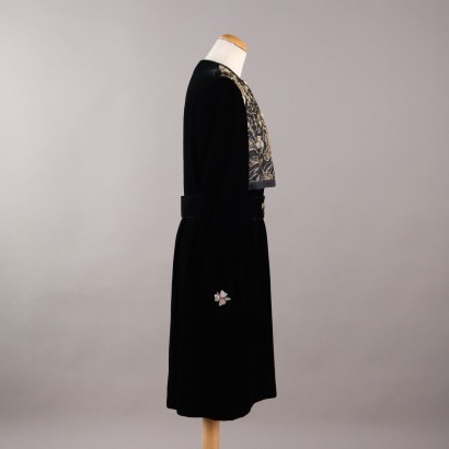 Vintage Dress with Gold Embroidery