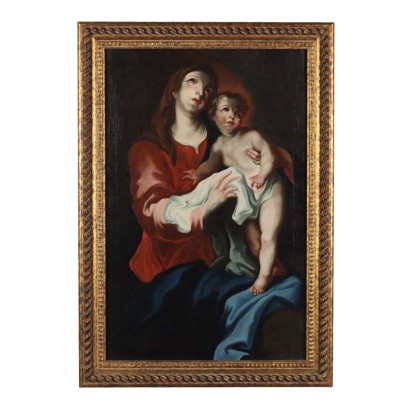 Antique Painting Religious Subject Oil on Canvas Flemish Copy '700