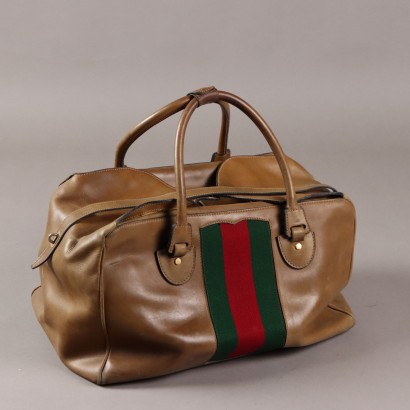 Vintage Gucci Suitcase Leather Italy 1960s Soft Patina