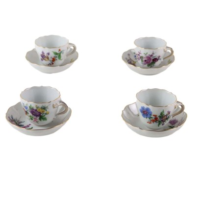 Antique Coffee Cups Meissen Porcelain Germany XX Century
