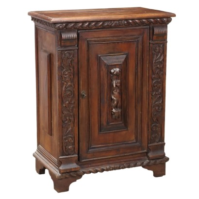 Antique Cabinet Baroque Style Fir Walnut Italy XX Century