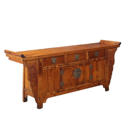 Antique Cupboard Teak Drawers Doors China XX Century