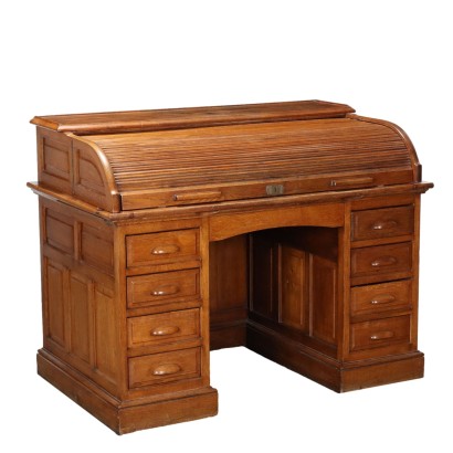 Antique Writing Desk Oak Drawers Russia XX Century