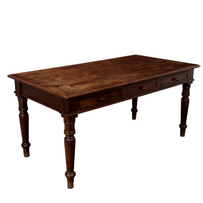 Antique Table Umbertino Walnut Italy XIX Century Original