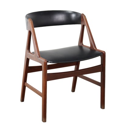 Vintage Chair Leatherette Teak Denmark 1960s Original