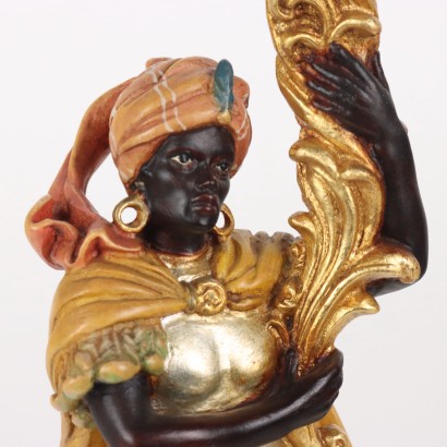 Pair of Blackamoor Wooden Candle Holders