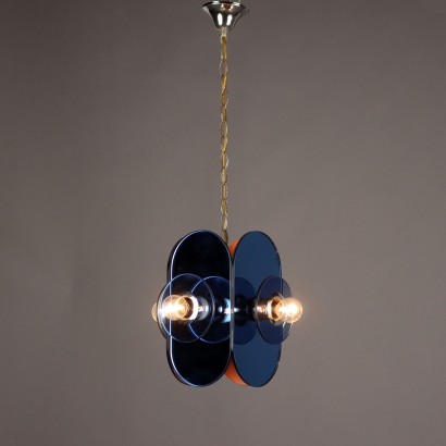 Vintage Ceiling Lamp Glass Italy 1960s-1970s