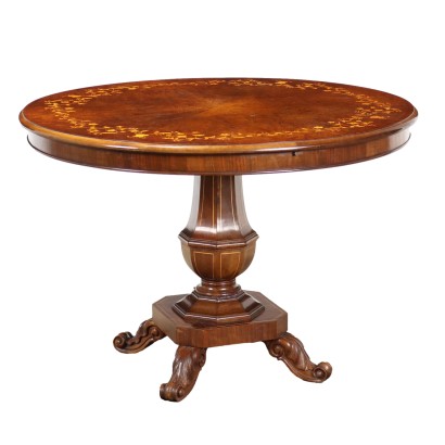Antique Table Louis Philippe Walnut Italy XX Century