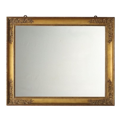 Antique Mirror Louis Philippe Fir Carvings Italy XIX Century