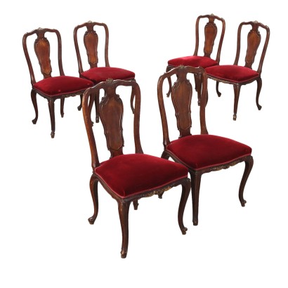 Group of Six Baroque Chairs