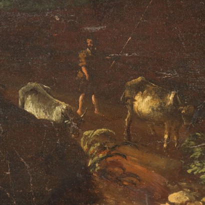 Dipinto Paesaggio con Figure