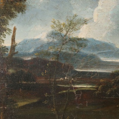 Dipinto Paesaggio con Figure