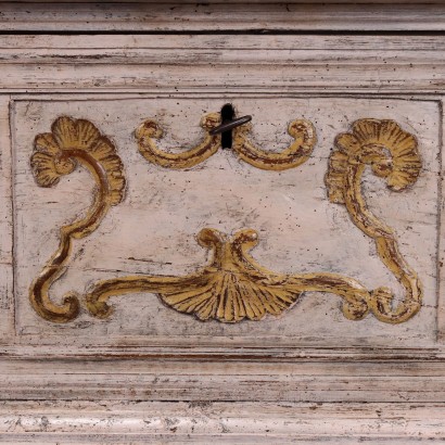 Coffre baroque en noyer, coffre laqué, coffre baroque du milieu du XVIIIe siècle