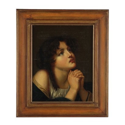 Dipinto Ritratto di Fanciulla in Preghie,Ritratto di fanciulla in preghiera