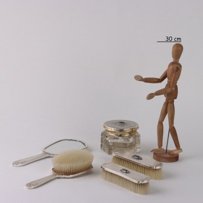 Ensemble de Toilette en Argent et Malachite