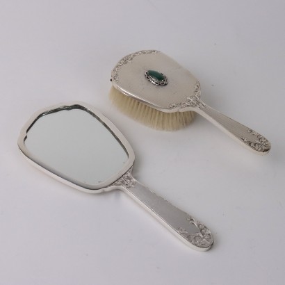 Ensemble de Toilette en Argent et Malachite
