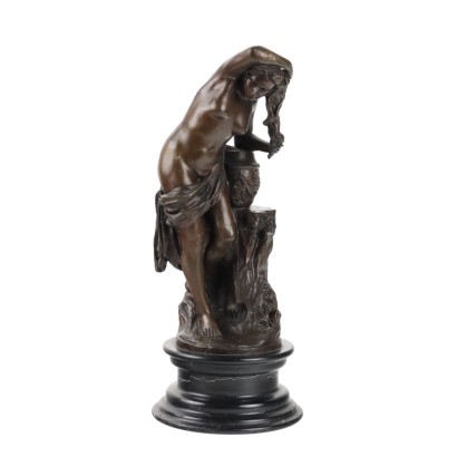Antique Bronze Sculpture Black Marble Europe XX Century