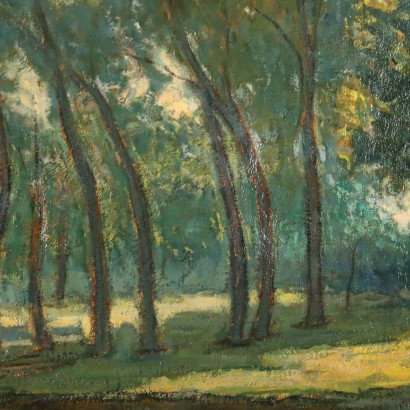 Dipinto di Giovanni Cavalli,Laghetto con cigni,Giovanni Cavalli,Giovanni Cavalli,Giovanni Cavalli