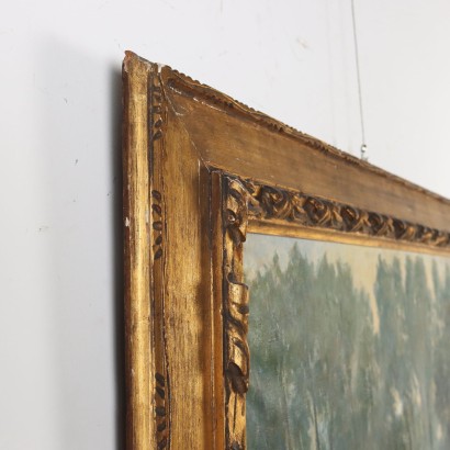 Dipinto di Giovanni Cavalli,Laghetto con cigni,Giovanni Cavalli,Giovanni Cavalli,Giovanni Cavalli
