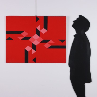 Dipinto di Attilio Lunardi,Paradosso "H" rosso,Attilio Lunardi,Attilio Lunardi,Attilio Lunardi