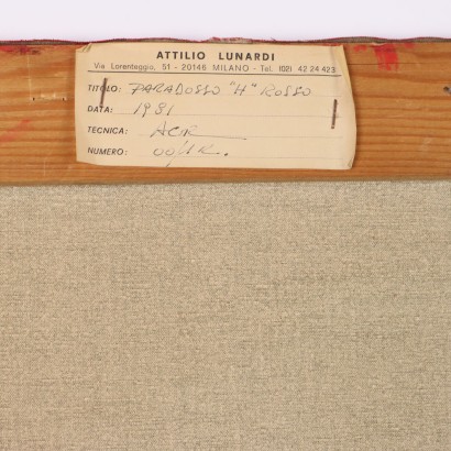 Dipinto di Attilio Lunardi,Paradosso "H" rosso,Attilio Lunardi,Attilio Lunardi,Attilio Lunardi