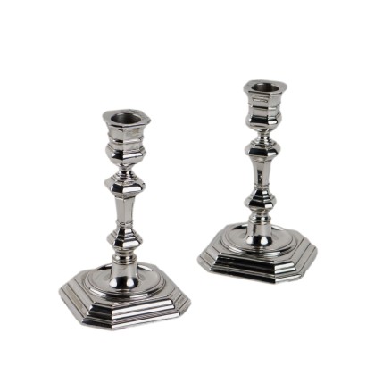 Coppia di Candelieri in Argento Ricci Alessandria