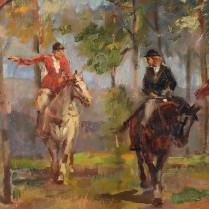 Dipinto di Ovidio Gragnoli,Battuta di caccia,Ovidio Gragnoli,Ovidio Gragnoli,Ovidio Gragnoli