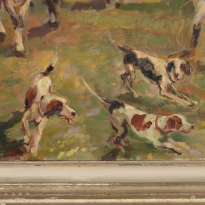 Dipinto di Ovidio Gragnoli,Battuta di caccia,Ovidio Gragnoli,Ovidio Gragnoli,Ovidio Gragnoli