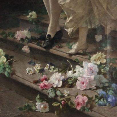 Dipinto Ermocrate Bucchi,Dipinto di Ermocrate Bucchi,Scalinata con fiori,Ermocrate Bucchi,Ermocrate Bucchi,Ermocrate Bucchi,Ermocrate Bucchi