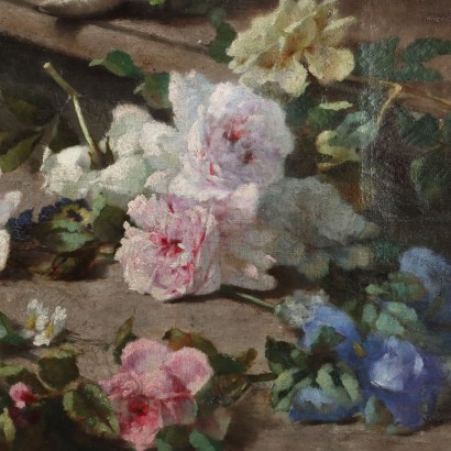 Dipinto Ermocrate Bucchi,Dipinto di Ermocrate Bucchi,Scalinata con fiori,Ermocrate Bucchi,Ermocrate Bucchi,Ermocrate Bucchi,Ermocrate Bucchi