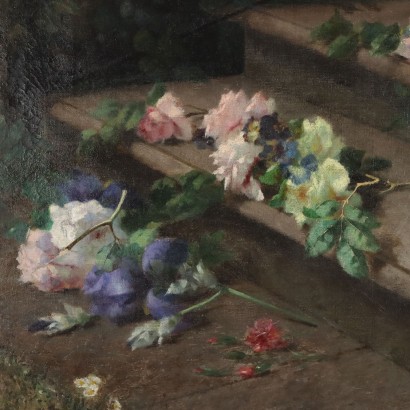 Dipinto Ermocrate Bucchi,Dipinto di Ermocrate Bucchi,Scalinata con fiori,Ermocrate Bucchi,Ermocrate Bucchi,Ermocrate Bucchi,Ermocrate Bucchi