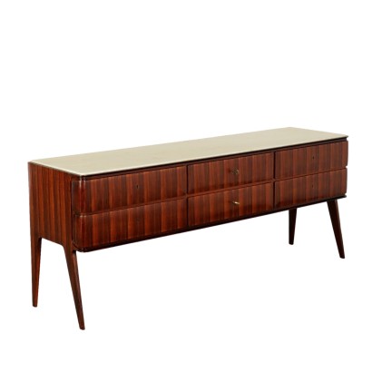 Vintage Kommode Exotisches Holz Furniert Marmor Italien 50er-60er Jahr