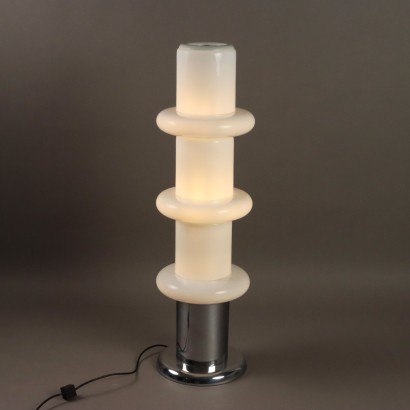 Lampada Vintage da Terra in Vetro e Metallo Anni 70 Italia