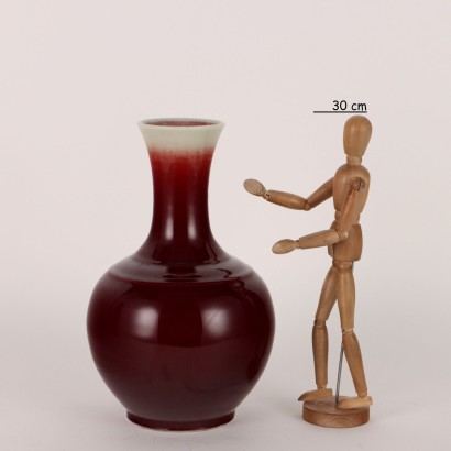 Jarrón balaustre de porcelana