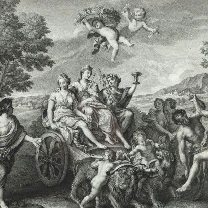 Groupe de quatre gravures de Cristofo,Les Quatre Éléments,Cristoforo Dall,Cristoforo Dall,Cristoforo Dall
