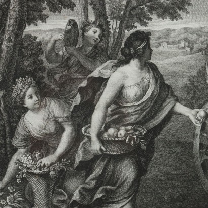 Groupe de quatre gravures de Cristofo,Les Quatre Éléments,Cristoforo Dall,Cristoforo Dall,Cristoforo Dall