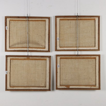 Groupe de quatre gravures de Cristofo,Les Quatre Éléments,Cristoforo Dall,Cristoforo Dall,Cristoforo Dall