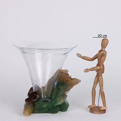 Jarrón Daum de cristal y pasta de ternera