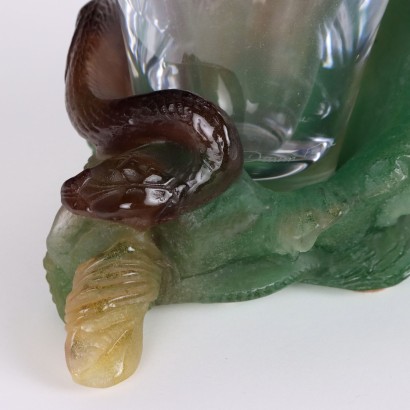 Jarrón Daum de cristal y pasta de ternera