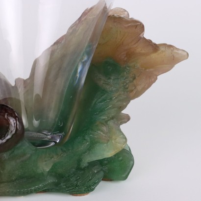Jarrón Daum de cristal y pasta de ternera