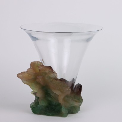 Jarrón Daum de cristal y pasta de ternera