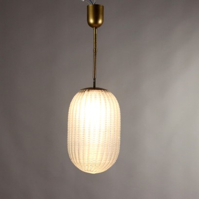 Vintage Deckenlampe Messing Muranoglas Italien der 50er-60er Jahre