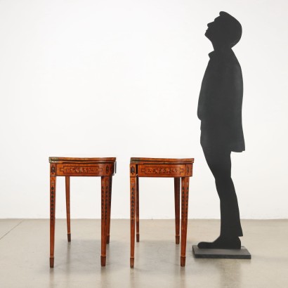 Pair of Game Tables,Pair of Painted Game Tables