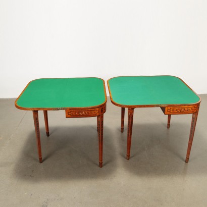 Pair of Game Tables,Pair of Painted Game Tables