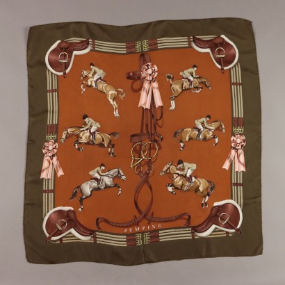 Hermès Jumping Schal Vintage Seide Frankreich der 70er Jahre