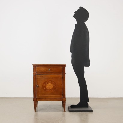 Comodino,Comodino Neoclassico Intarsiato